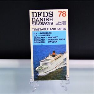 Danish Seaways Timetables and Fairs Ships Boats Nautical Vintage 1978 Travel